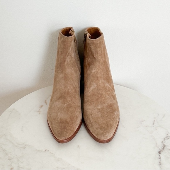 NEW Rag & Bone Rover Zip Mid Heel Booties Camel Suede Size 8 US 38 EU - Picture 3 of 7